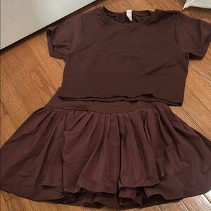 Aerie Wine/Brown Two-Piece Skirt and Top Set